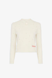 Logo white knitted jumper