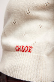 Logo white knitted jumper