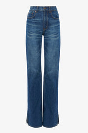 Straight blue denim jeans
