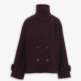 Double-breasted oversized short coat