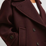 Double-breasted oversized short coat