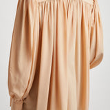 Oversized gathered lavalliere blouse