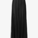 Gathered fluid maxi black skirt