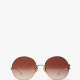 Round gold brown sunglasses