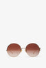 Round gold brown sunglasses
