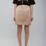 Rose dust satin skirt