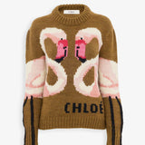 Flamingo knitted wool sweater