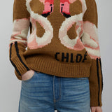 Flamingo knitted wool sweater