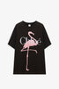 Logo black flamingo cotton t-shirt