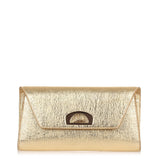 Vero Dodat gold leather clutch