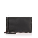 Loubiposh black leather studs clutch
