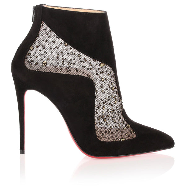 Papilloboot 100 black suede mesh boot