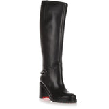 Napoleo 70 black leather chain boot