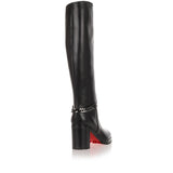 Napoleo 70 black leather chain boot