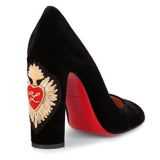 Cadrilla Corazon 100 black velvet pump