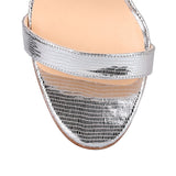 Jonatina 100 silver leather sandals