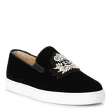 Logo Boat black velvet sneakers