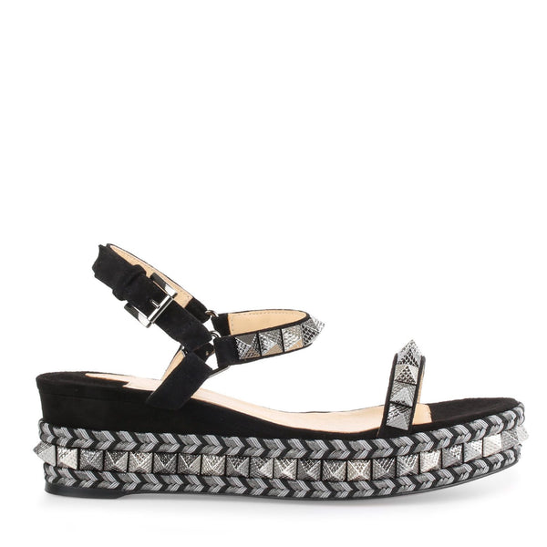 Pyraclou 60 black suede sandals