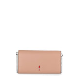 Boudoir beige leather chain wallet
