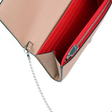 Boudoir beige leather chain wallet