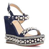 Rondaclou 120 Blue Denim Wedge Sandals