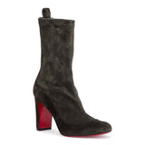 Gena 85 khaki stretch suede boots