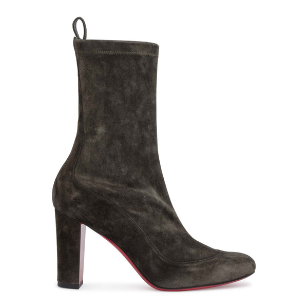 Gena 85 khaki stretch suede boots