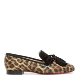 By The Sofa Donna flat leopard lurex loafers