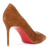 Decollete 85 tan suede pumps