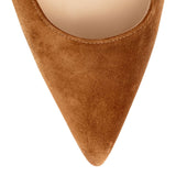 Decollete 85 tan suede pumps