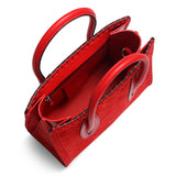 Paloma S mini Loubi red suede tote