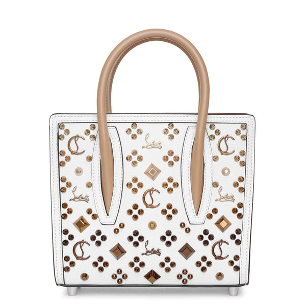 Paloma S Mini white leather tote bag