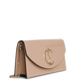 Loubi54 patent shimmer nude clutch