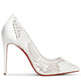 Follies Lace 100 white pumps