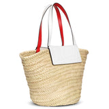 Loubi Shore white leather beach tote