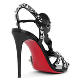 Goldora 100 black leather sandals