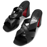 Dispo club black leather mules