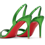O Marylin spinach laminato sandals