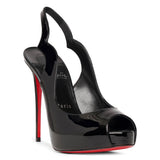 Hot Chick sling 120 black patent pumps