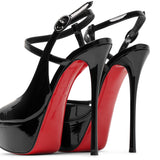 So Jenlove 150 black patent pumps