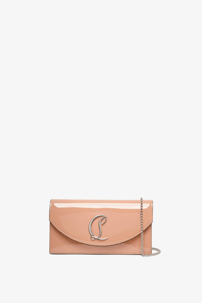 Loubi54 nude patent clutch