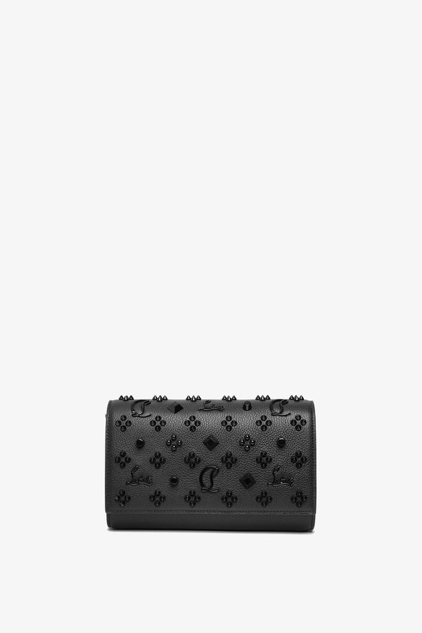 Paloma black leather clutch