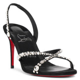 Emilie 85 black strass sandals