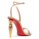 Lipqueen 100 patent nude sandals