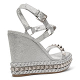 Pyraclou 110 silver glitter wedge