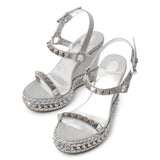 Pyraclou 110 silver glitter wedge