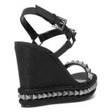 Pyraclou 110 black glitter wedge