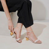 Lipsita Queen 55 off white patent sandals