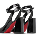 Miss Sab 85 black patent pumps