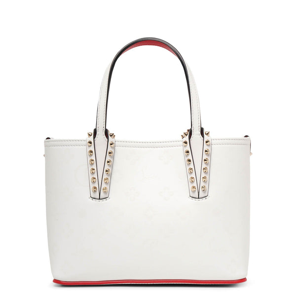 Cabata E/W mini loubinthesky white tote bag
